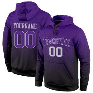 Custom Purple & Black Ombre Speckle Sublimated Hoodie